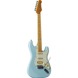 EKO ST351 BLU elektrische gitaar blauw, HSS pickups, esdoorn toets, 22 frets, vibrato