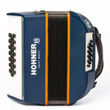 HOHNER A2930 XS Knopaccordeon - 21 knoppen en 15 bassen Blauw‑Oranje met gigbag en draagriem voor kinderen