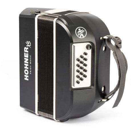 HOHNER A2931 XS Knopaccordeon- 21 knoppen en 15 bassen Grijs‑Wit met gigbag en volwassen draagriem