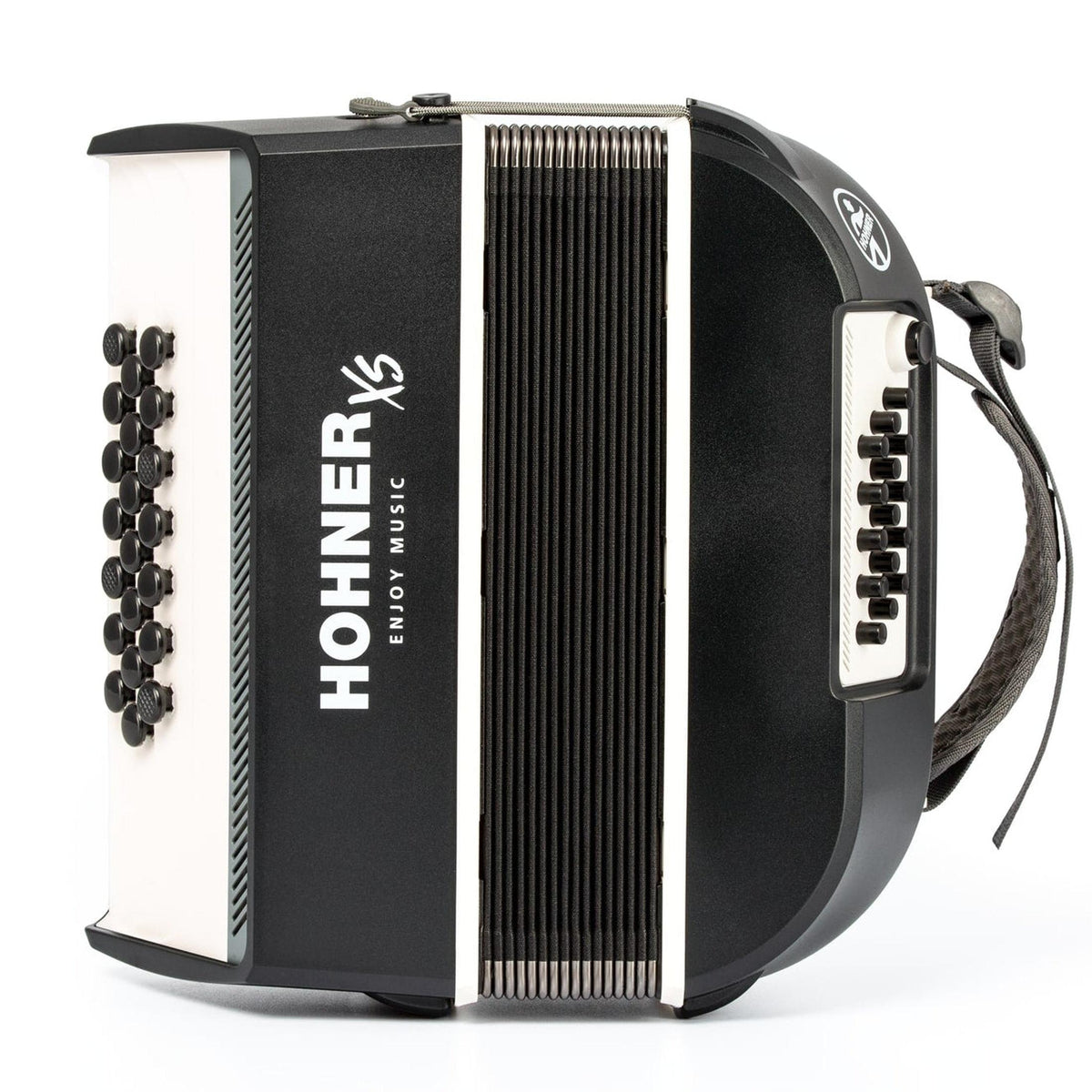 HOHNER A2931 XS Knopaccordeon- 21 knoppen en 15 bassen Grijs‑Wit met gigbag en volwassen draagriem