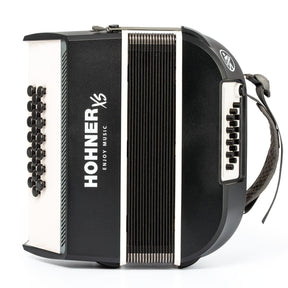 HOHNER A2931 XS Knopaccordeon- 21 knoppen en 15 bassen Grijs‑Wit met gigbag en volwassen draagriem