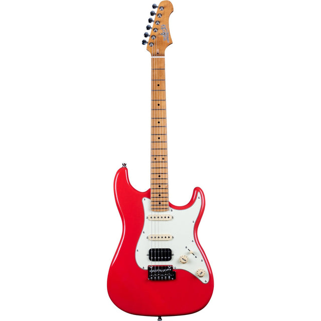 JET JS-400 CRD S-style Elektrische Gitaar HSS Tremolo Roasted Maple Hals Coral Red