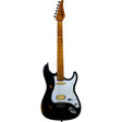 JET JS-800 RLC BK S-style Elektrische Gitaar HS Hardtail Roasted Maple Relic Zwart