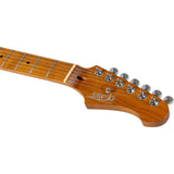 JET JS-600 TGR S-style Elektrische Gitaar HSS Mahonie Body Flame Maple Top Transparant Groen