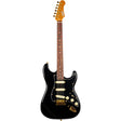 JET JS-380 BK G S-style Elektrische Gitaar SSS Alnico V Tremolo Goud Hardware Rosewood Toets Zwart
