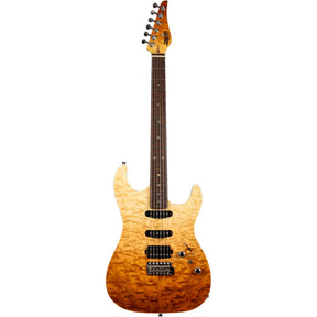 JET JS-45 Fireburst Flame S-style Elektrische Gitaar HSS Flame Maple Top Rosewood Toets Fireburst