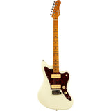 JET JJ-300 P90 OW Offset Elektrische Gitaar Dual P90 Tremolo Roasted Maple Wit