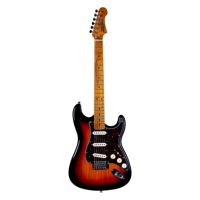JET JS-300 SB S-style Elektrische Gitaar SSS Tremolo Roasted Maple Toets Sunburst