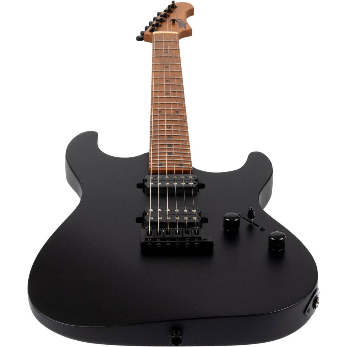JET JS-500 MBK S-style Elektrische Gitaar HH Wilkinson Tremolo Roasted Maple Toets Mat Zwart