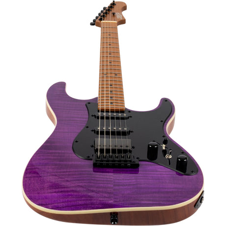 JET JS-600 TPP S-style Elektrische Gitaar HSS Mahonie Body Flame Maple Top Transparant Paars