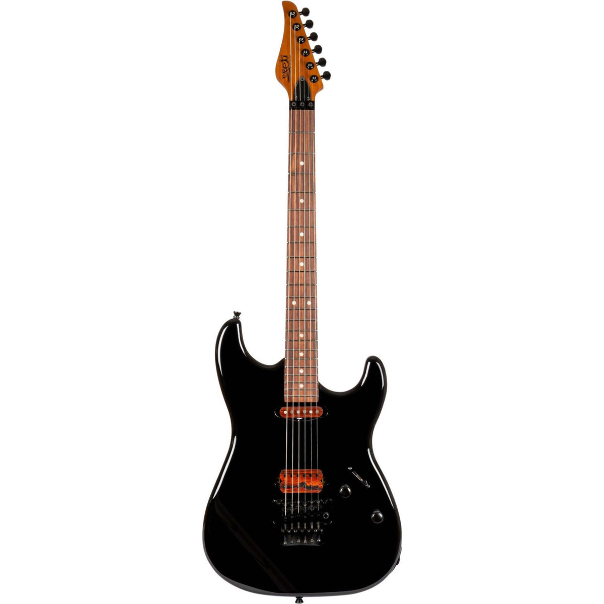 JET JS-800 BKW S-style Elektrische Gitaar HS Double Locking Tremolo Rosewood Toets Zwart