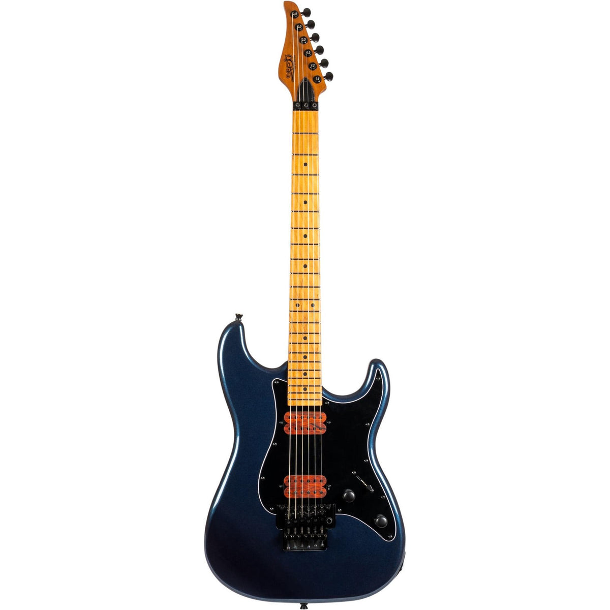 JET JS-800 DBW S-style Elektrische Gitaar HH Double Locking Tremolo Roasted Maple Diep Blauw