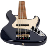 JET JJB-305 DBL JB-style 5-snarige Elektrische Bas Roasted Maple Diep Blauw