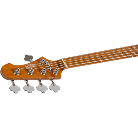 JET JJB-305 DBL JB-style 5-snarige Elektrische Bas Roasted Maple Diep Blauw