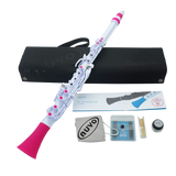 NUVO CL120WPK Clarinéo 2.0 – C-stemming, 275 g, wit/pink, incl. etui en accessoires