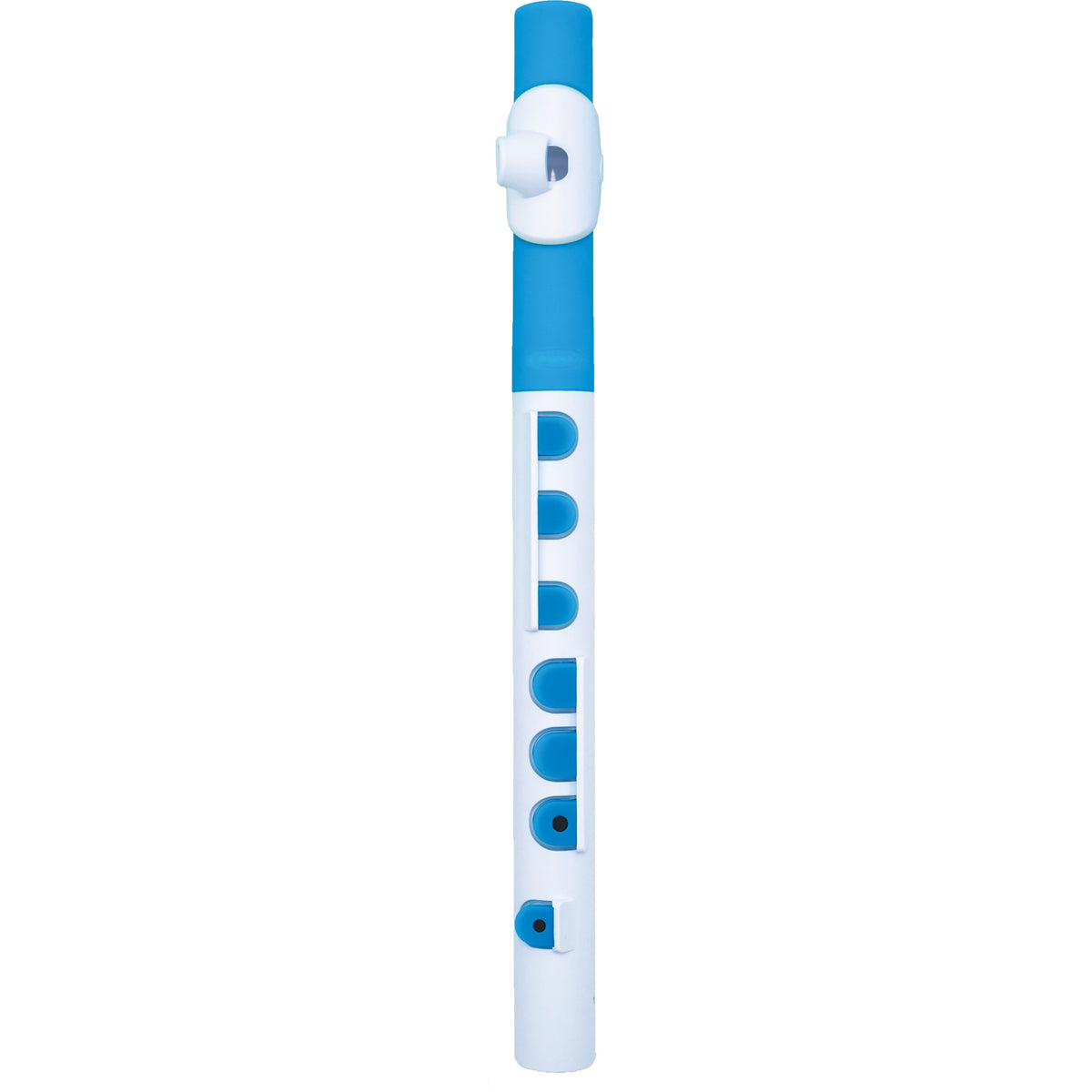 NUVO TooT 2.0 wit-blauw kinder dwarsfluit blokfluit alternatief met kleppen en Firstnote
