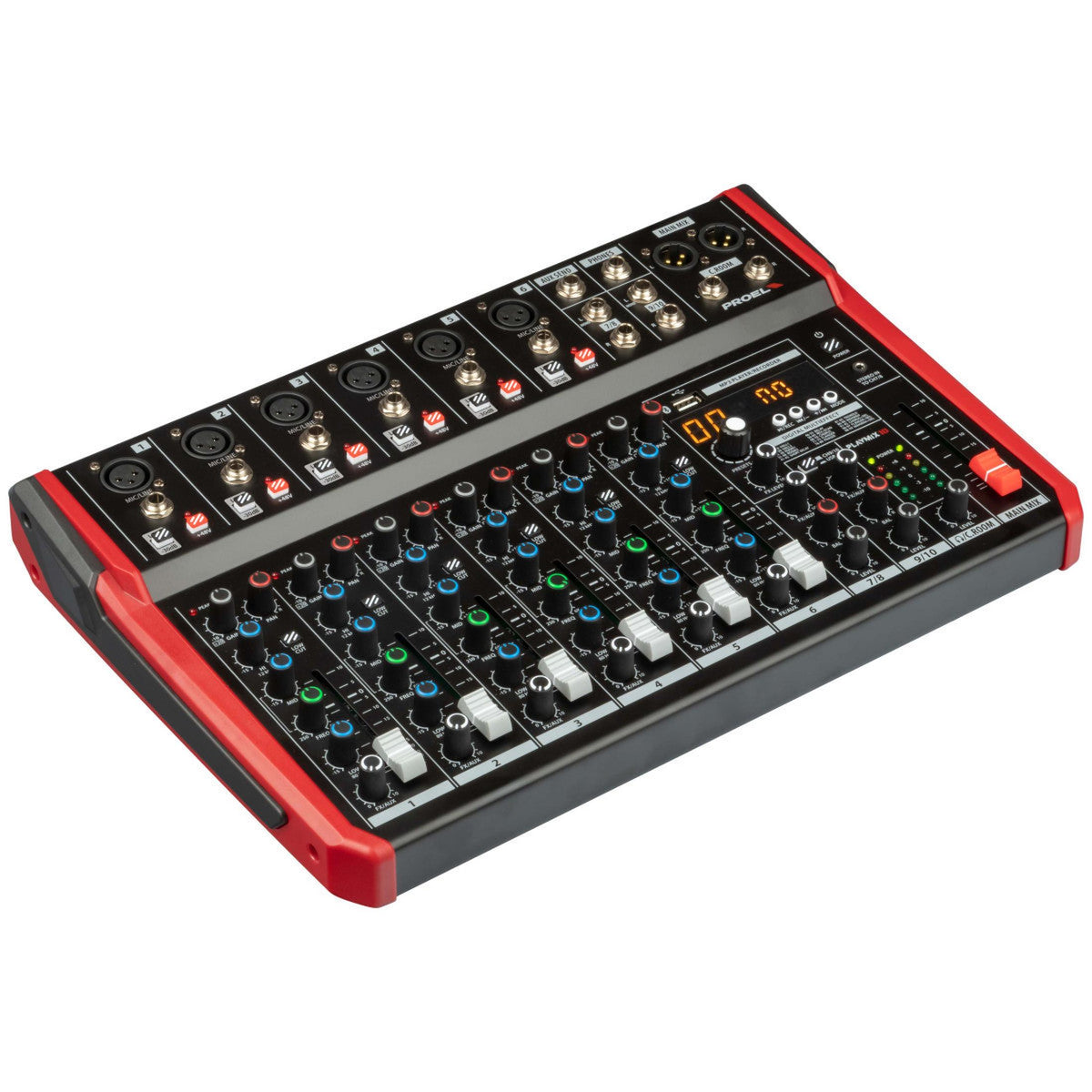 Proel PLAYMIX10 10-kanaals mixer met DSP, USB en Bluetooth