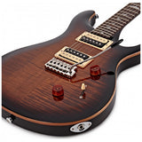 PRS SE Custom 24 Black Gold Burst Elektrische Gitaar met Flame Maple Top inclusief Gig Bag