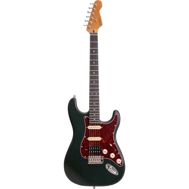 Patina PS-4 SGR S-style Elektrische Gitaar HSS Alnico V Nitro Paulownia Body Roasted Maple Hals Sherwood Green