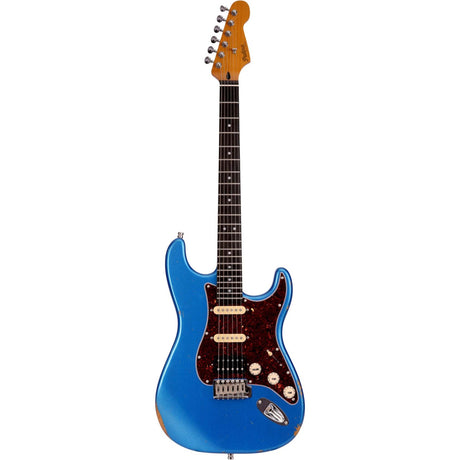 Patina PS-7 LPB R S-style Elektrische Gitaar HSS Alnico V Nitro Relic Paulownia Body Roasted Maple Hals Lake Placid Blue