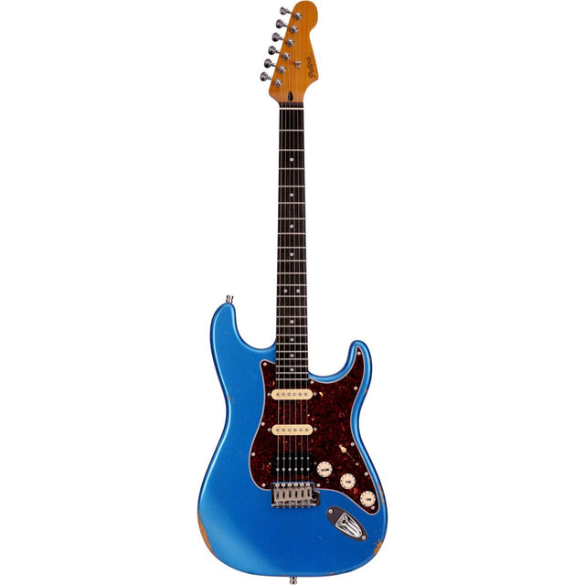 Patina PS-7 LPB R S-style Elektrische Gitaar HSS Alnico V Nitro Relic Paulownia Body Roasted Maple Hals Lake Placid Blue