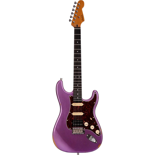 Patina PS-7 PP R S-style Elektrische Gitaar HSS Alnico V Nitro Relic Paulownia Body Roasted Maple Hals Paars