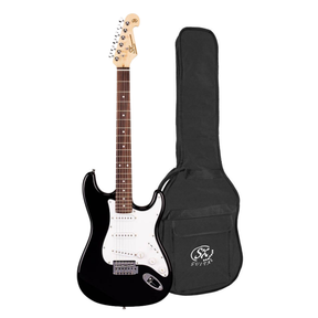 SX ED1/BK elektrische gitaar – 3 single coil pickups, vintage tremolo, zwart + tas