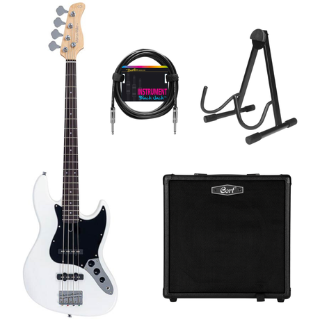 Sire Marcus Miller V1 4/AWH V Series 4-snarige Basgitaar Set Antique White met 40W Versterker