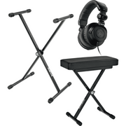 QUIKLOK KEYBUNDLE1-BK – Zwarte bundel met keyboardstandaard, bank en koptelefoon