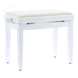QUIKLOK PB010WH Piano Bank – Verstelbaar 480-570 mm, Fluwelen Zitting, Hoogglans Wit