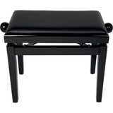 QUIKLOK PB100BKL Piano Bank – Verstelbaar 480-570 mm, Kunstleren Zitting, Hoogglans Zwart