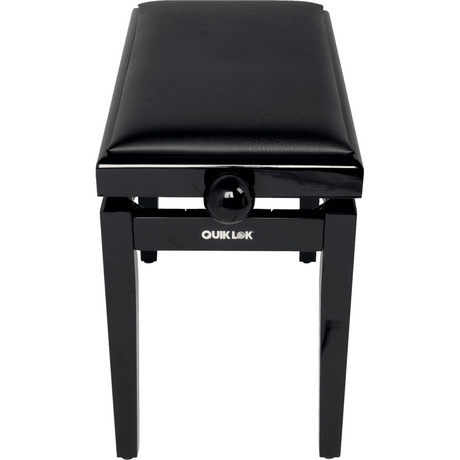 QUIKLOK PB100BKL Piano Bank – Verstelbaar 480-570 mm, Kunstleren Zitting, Hoogglans Zwart