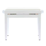 QUIKLOK PB100WHL Piano Bank – Verstelbaar 480-570 mm, Kunstleren Zitting, Hoogglans Wit
