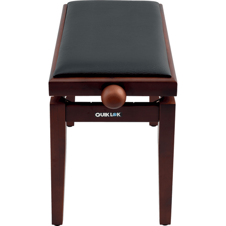 QUIKLOK PB100WNS Piano Bank – Verstelbaar 480-570 mm, Kunstleren Zitting, Mat Bruin