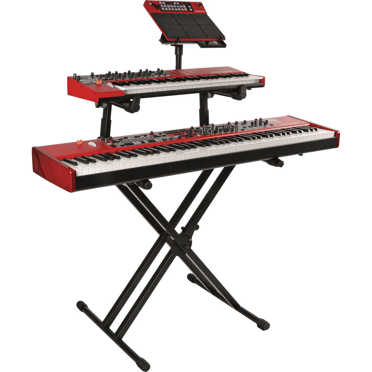 QUIKLOK QL742 Pro Keyboardstandaard – Grote Dubbele X, 2 Niveaus, Verstelbaar, max. 90 kg