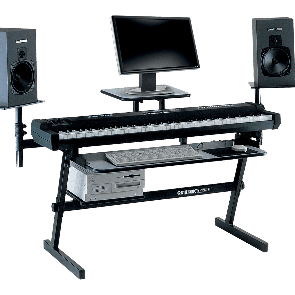 QUIKLOK Z716 Z-Keyboardstandaard – Verstelbaar, Staal, Uitbreidbaar, max. 113 kg