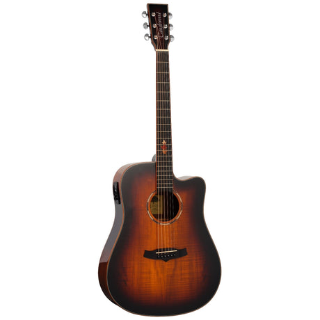 Tanglewood Winterleaf Exotic 5 CE Koa Dreadnought Cutaway Elektro-Akoestische Gitaar Solid Mahogany Koa Autumn Burst Gloss