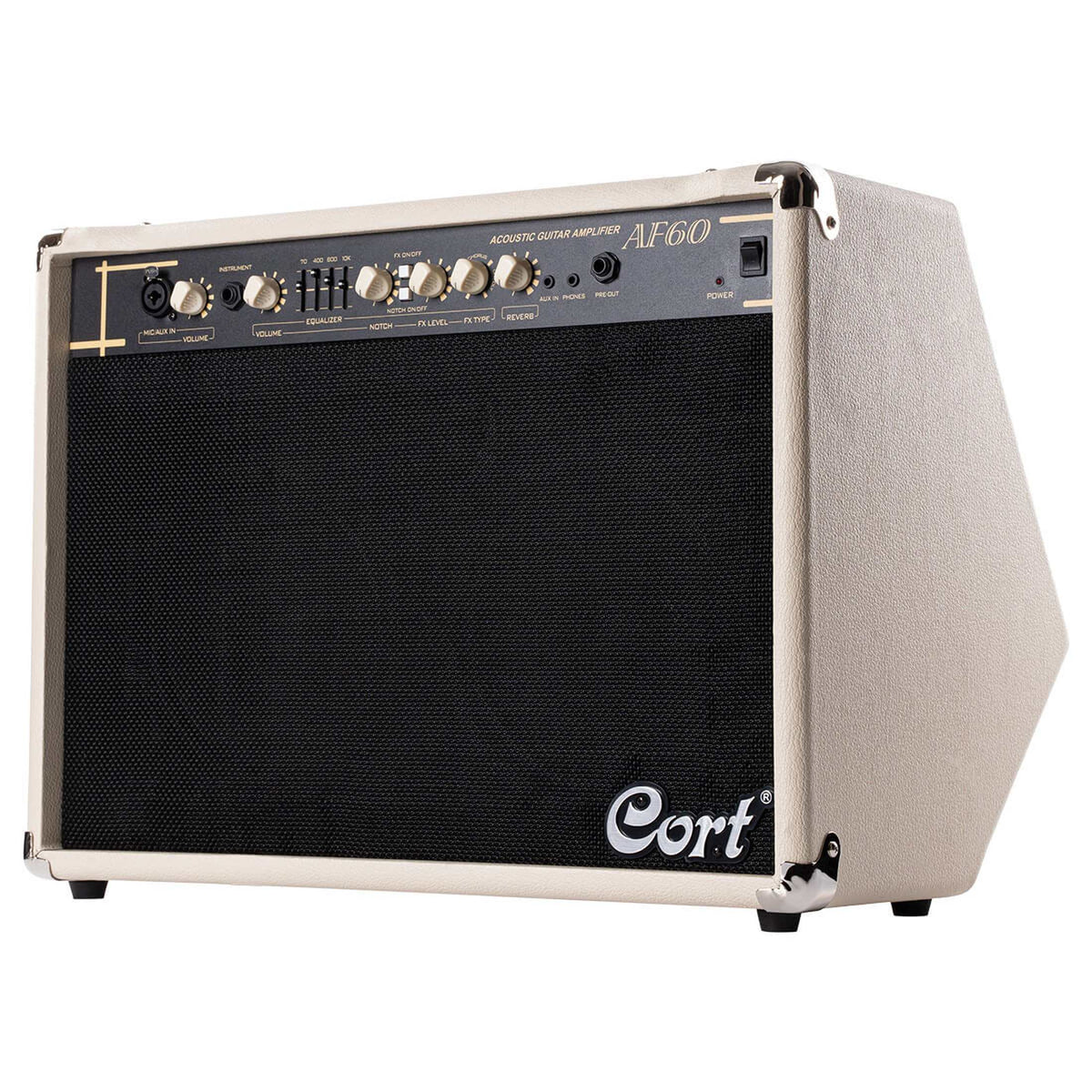 Cort AF60 60W Akoestische Gitaarversterker met 2x 8 inch Speakers, Tweeters en DSP Effecten