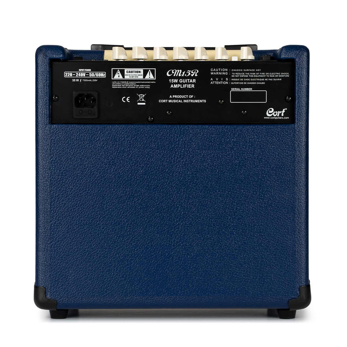 Cort CM15RDB 15W Gitaarversterker met 8 inch Speaker, Reverb en 2 Kanalen Dark Blue