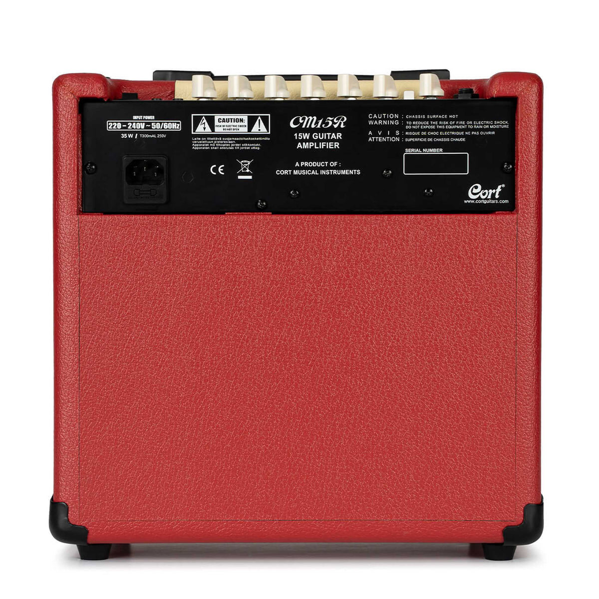Cort CM15RDR 15W Gitaarversterker met 8 inch Speaker, Reverb en 2 Kanalen Dark Red