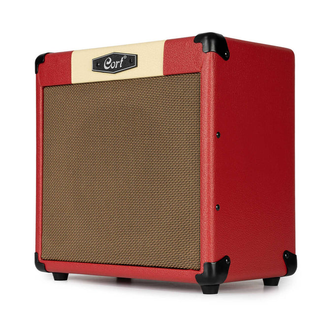 Cort CM15RDR 15W Gitaarversterker met 8 inch Speaker, Reverb en 2 Kanalen Dark Red