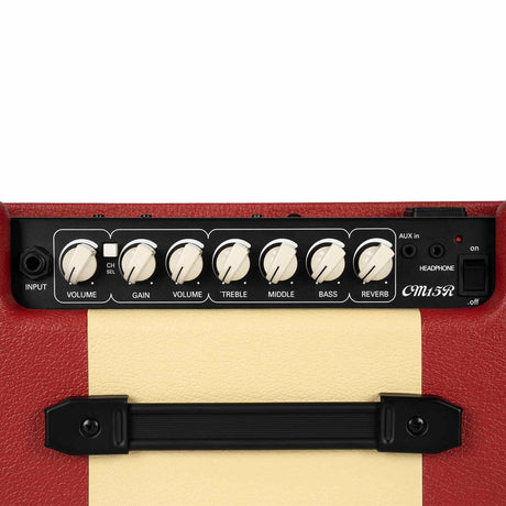 Cort CM15RDR 15W Gitaarversterker met 8 inch Speaker, Reverb en 2 Kanalen Dark Red