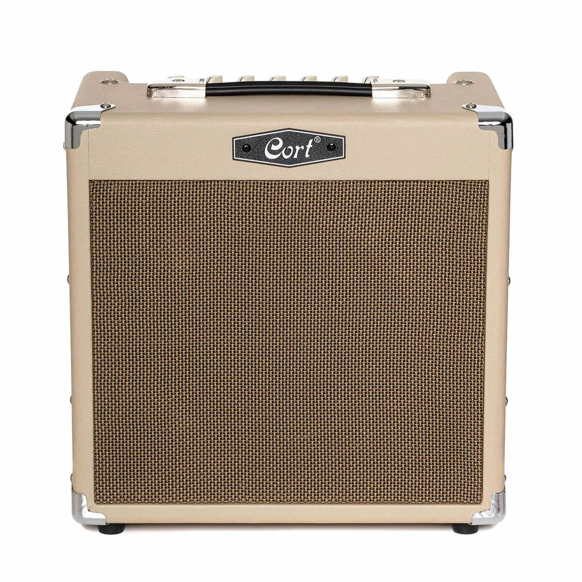 Cort CM15RWTS 15W Gitaarversterker met 8 inch Speaker, Reverb en 2 Kanalen White Sand
