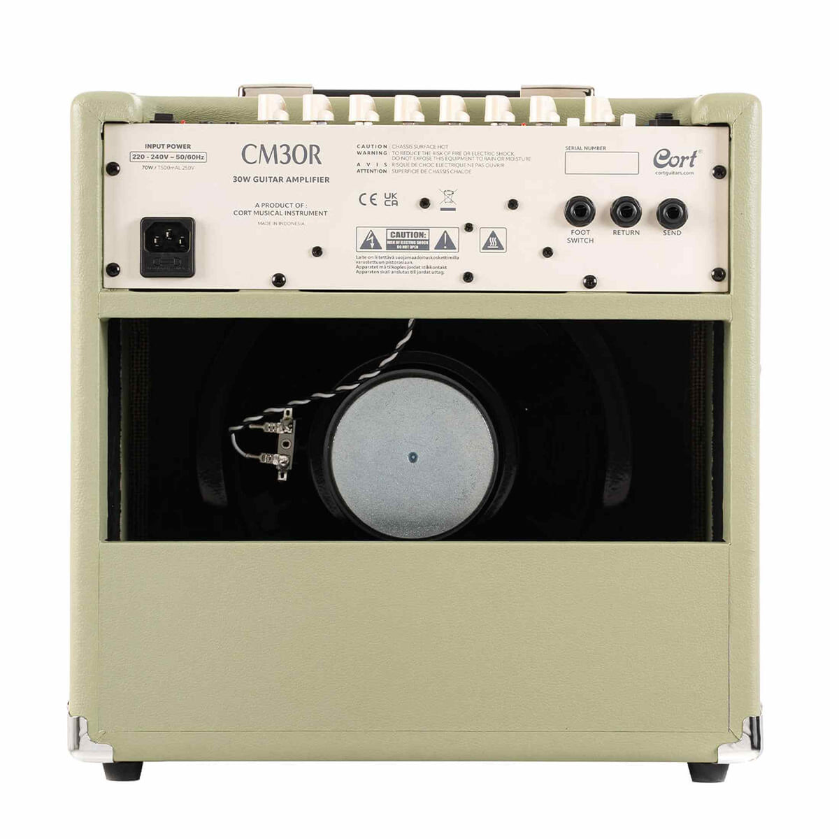 Cort CM30R 30W Gitaarversterker met 10 inch Speaker, Reverb en 2 Kanalen Pastel Green
