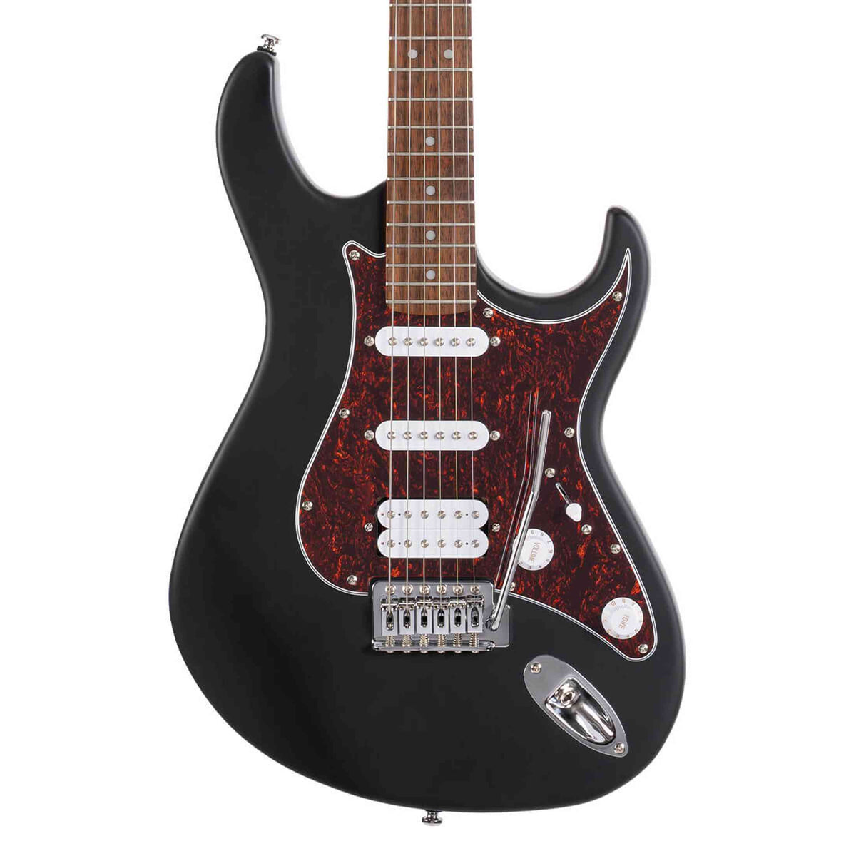 Cort G110 OPBK Elektrische Gitaar HSS Populier Open Pore Black met Tremolo