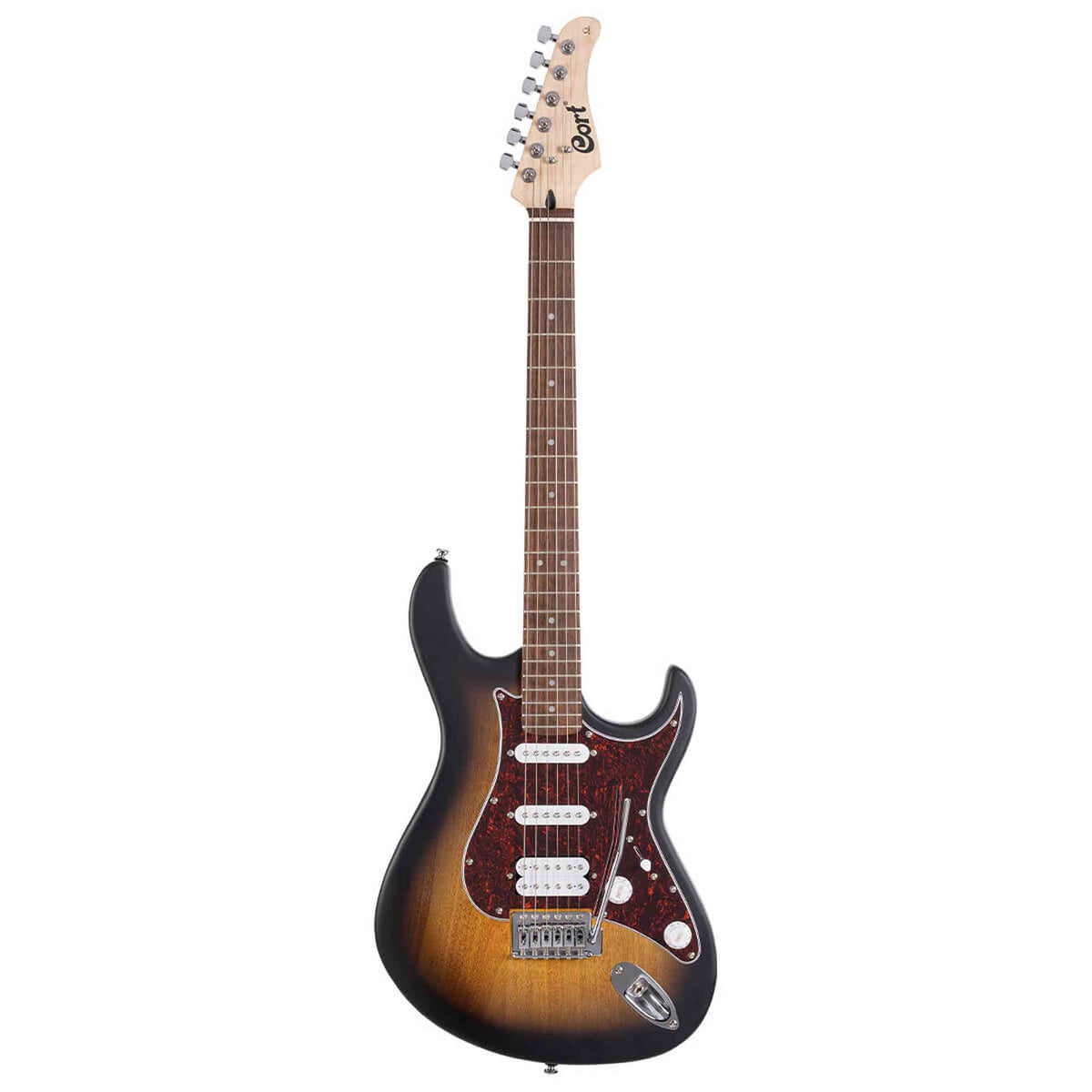 Cort G110 OPSB Elektrische Gitaar HSS Populier Open Pore Sunburst met Tremolo