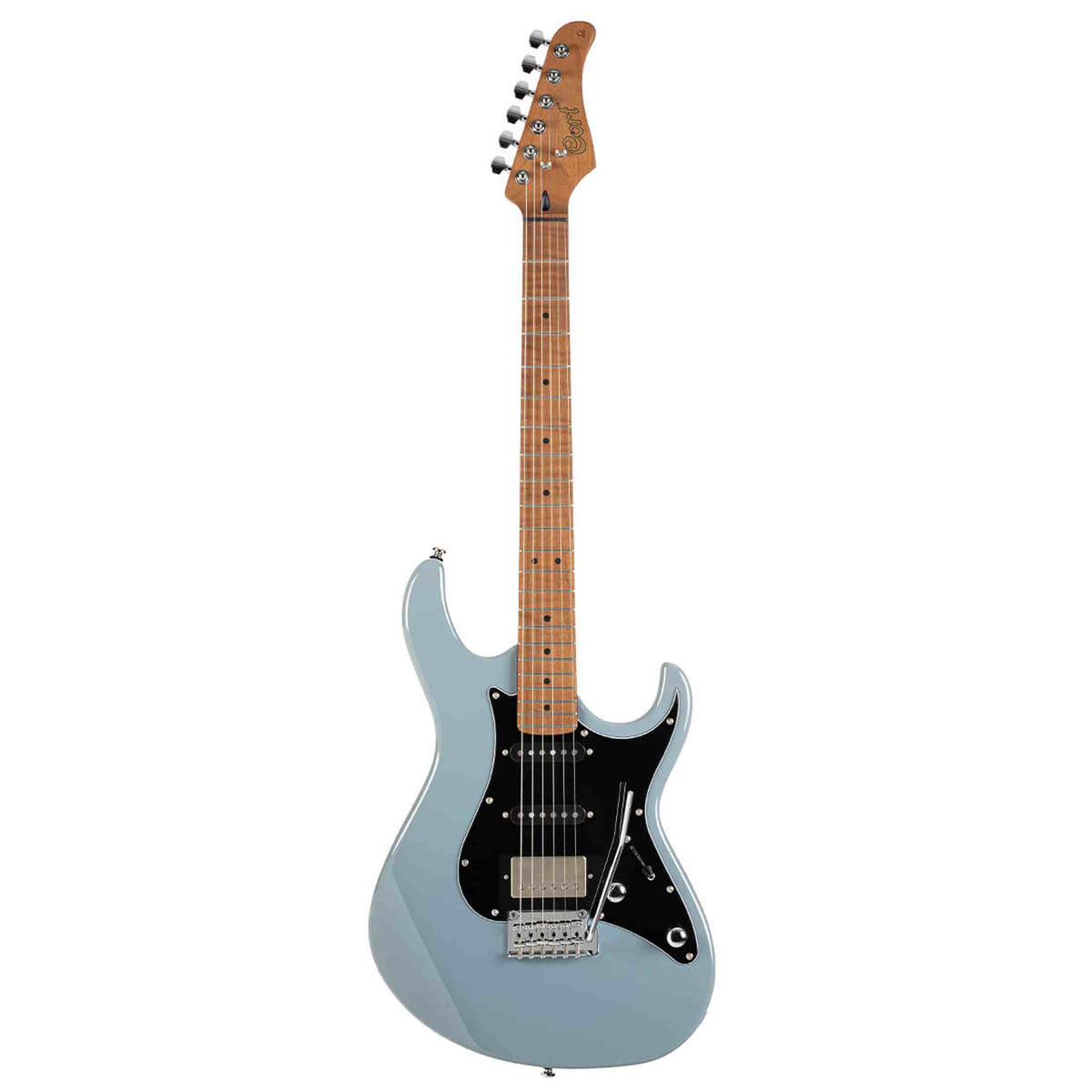 Cort G250SE OBG Elektrische Gitaar HSS Linden Roasted Maple Ocean Blue Grey met 2-Punts Tremolo