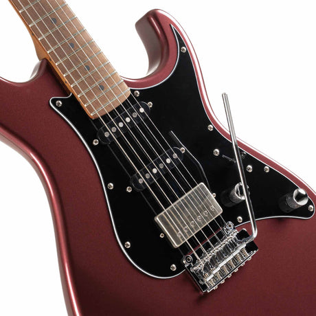 Cort G250SE VVB Elektrische Gitaar HSS Linden Roasted Maple Vivid Burgundy met 2-Punts Tremolo