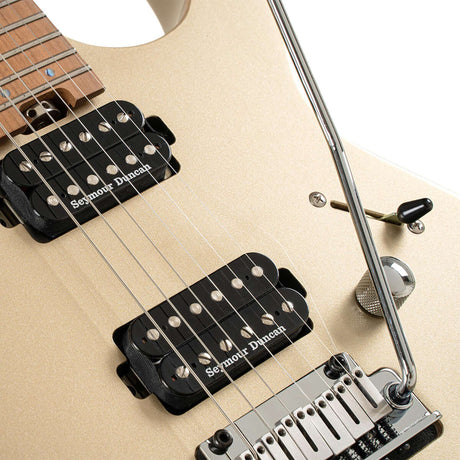 Cort G300 PRO MGD Elektrische Gitaar HH Linden met Maple Top Metallic Gold en Seymour Duncan Pickups