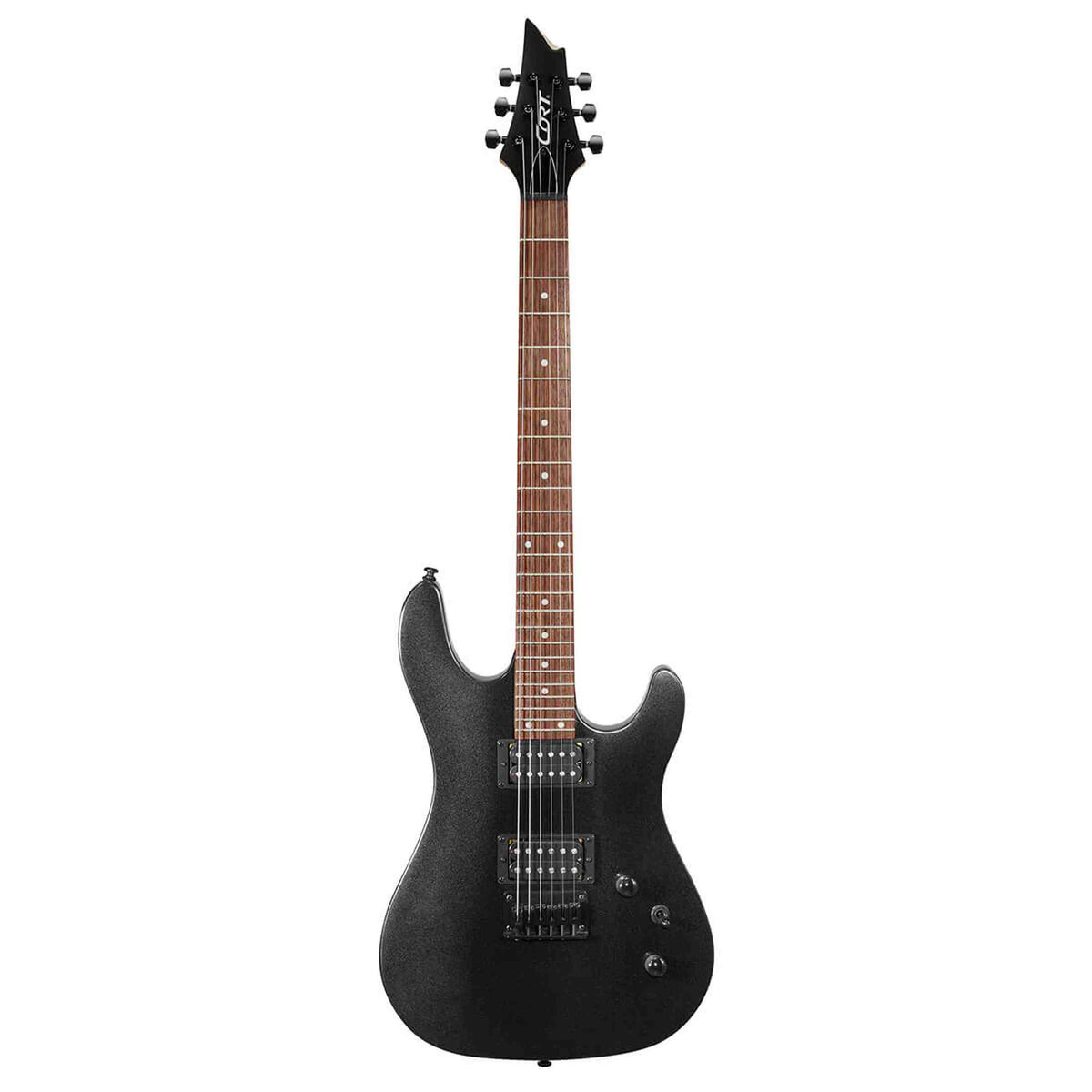 Cort KX100 Black Metallic Elektrische Gitaar HH Nyatoh met Hardtail Brug